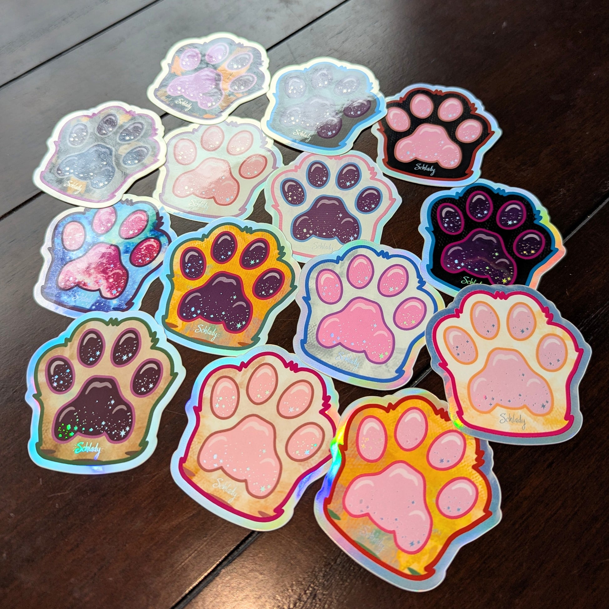 Tortie Paw / Dark Beans - Holographic Sticker