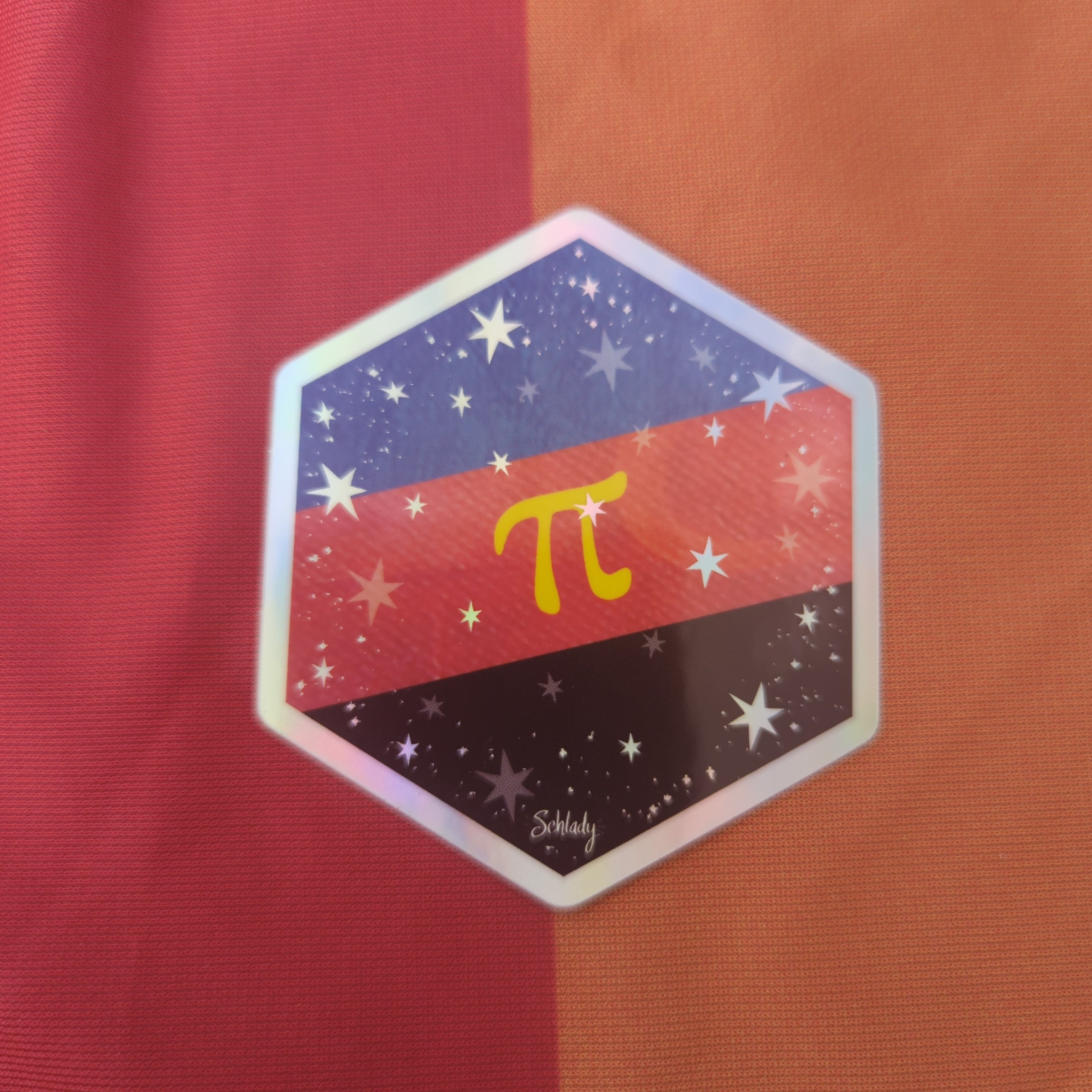 Starry Polyamory Pride Flag - Holographic Hexagon Sticker