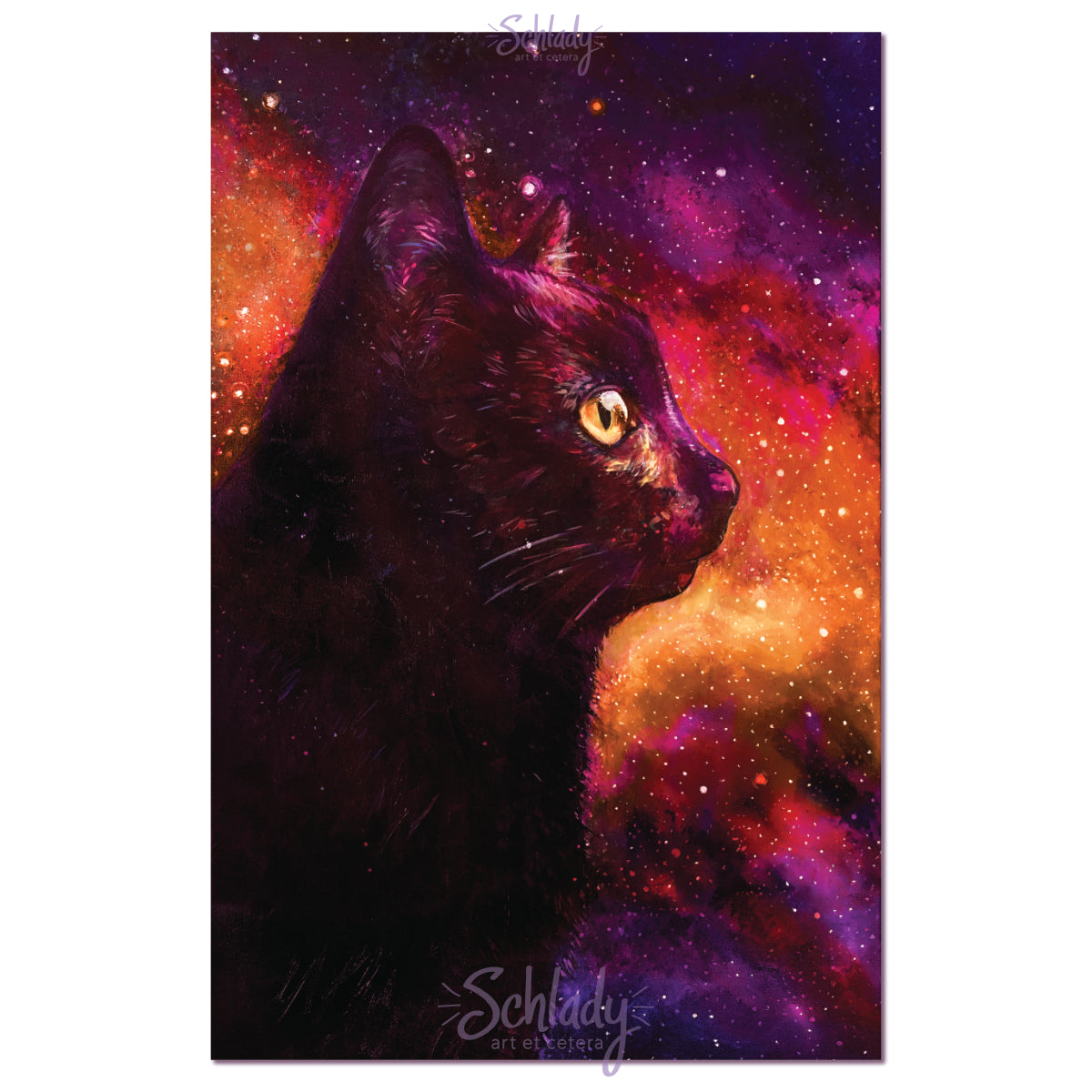 Galaxy Cat II Too - Holographic 11x17 Art Print
