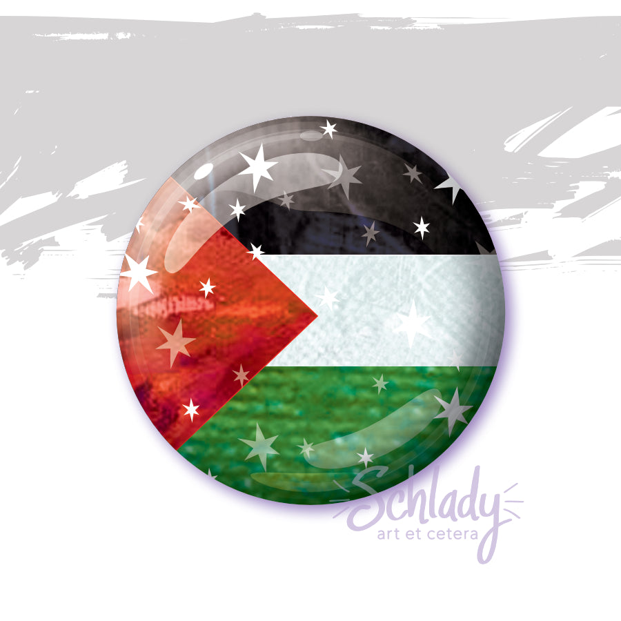 Artists For Ceasefire / Peace In The World / Starry Palestine Flag - Button Pins