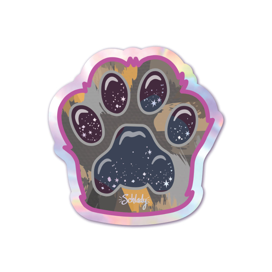 Tortie Paw / Dark Beans - Holographic Sticker