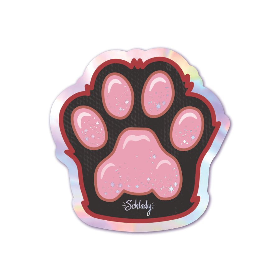 Black Paw / Pink Beans - Holographic Sticker