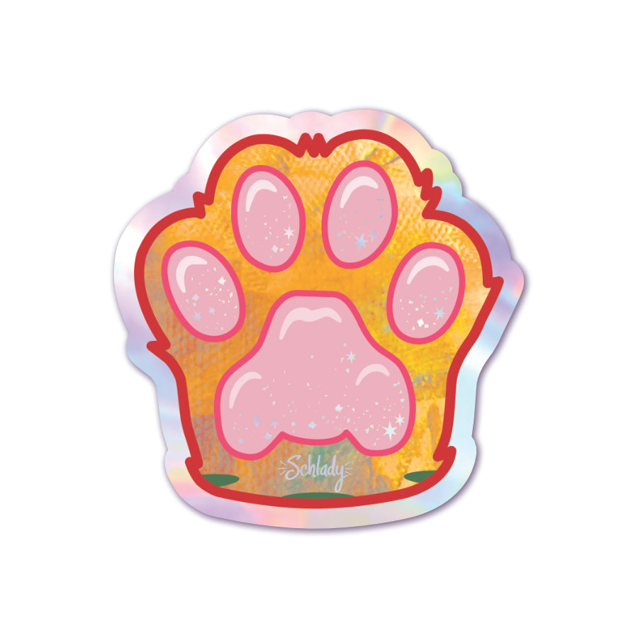 Orange Paw / Pink Beans - Holographic Sticker