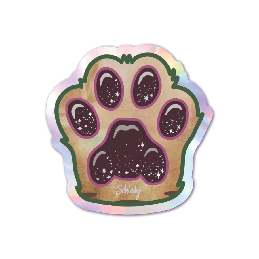 Brown Paw / Dark Beans - Holographic Sticker