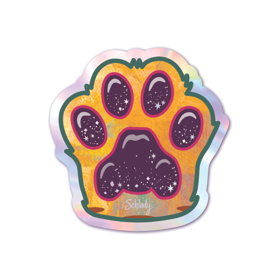 Orange Paw / Dark Beans - Holographic Sticker