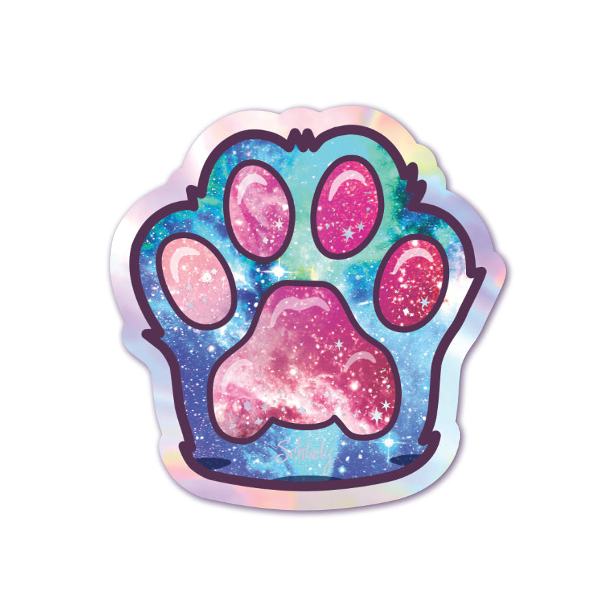 Galaxy Paw / Pink Beans - Holographic Sticker