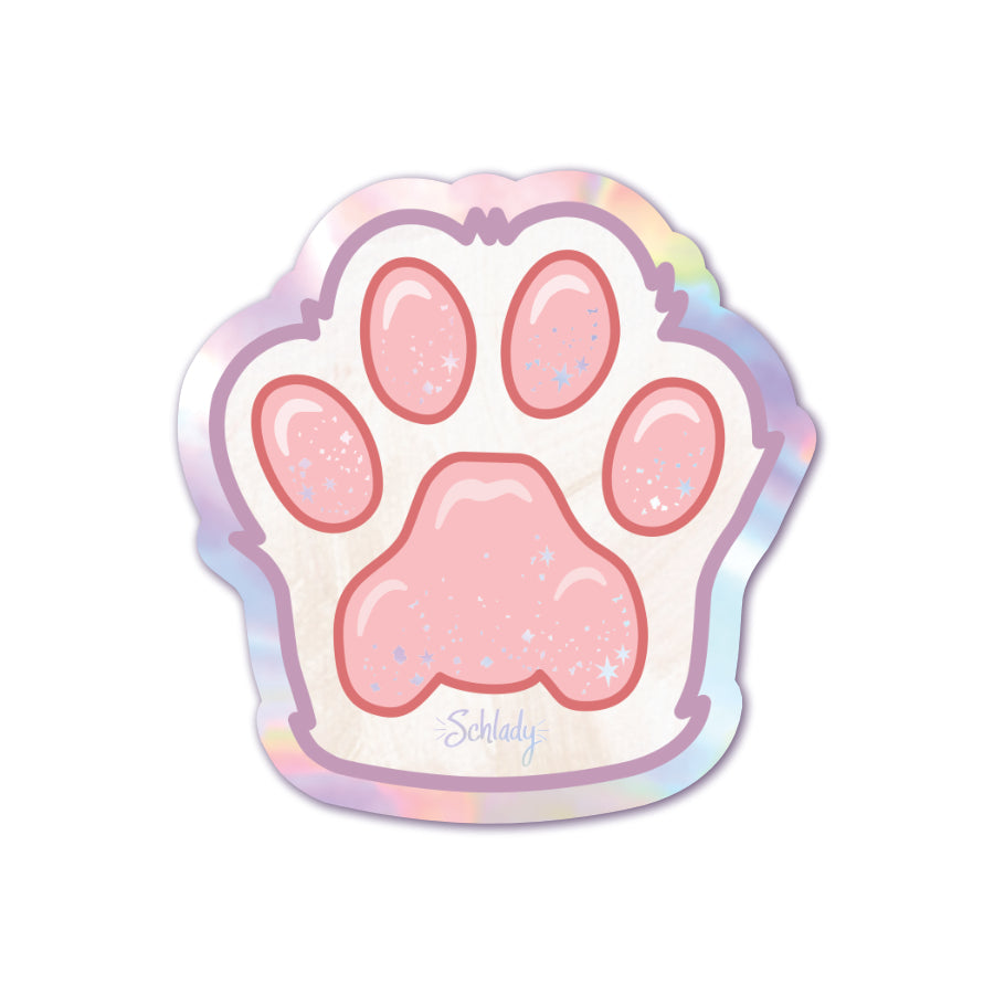 White Paw / Pink Beans - Holographic Sticker