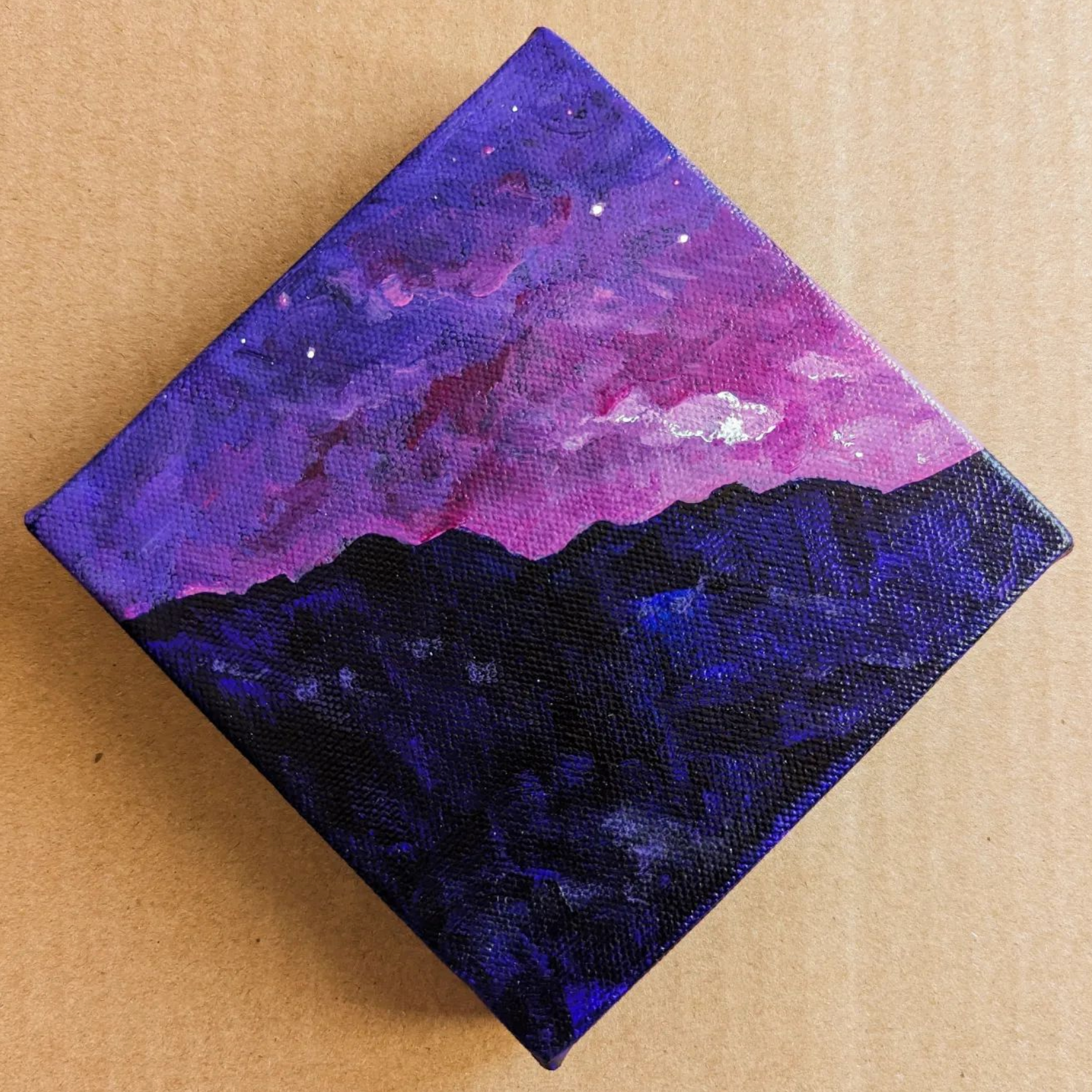 Mountain Moment - Dreamy Evening - Original Painting 7"w Diamond