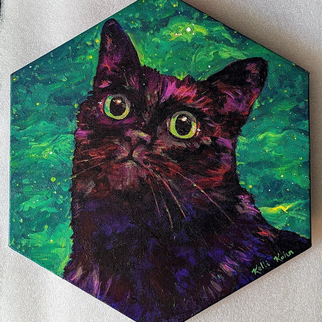 Look At My Son - Original Painting 10 x 11.5 Hexagonal