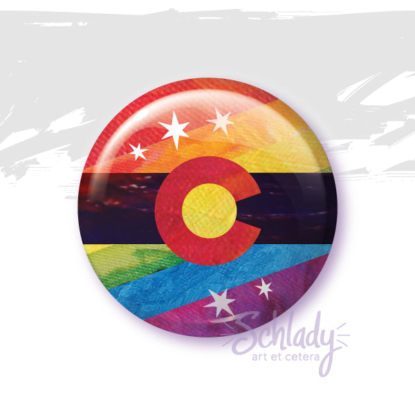 Black Stripe Colorado Pride Flag - Button Pin