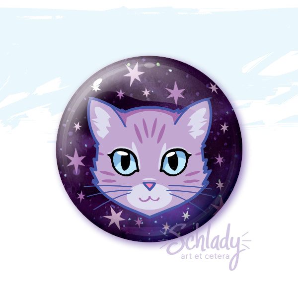 Purple Cat - Button Pin