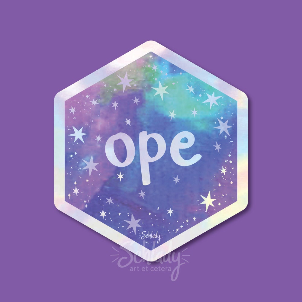 Ope - Holographic Hexagon Sticker