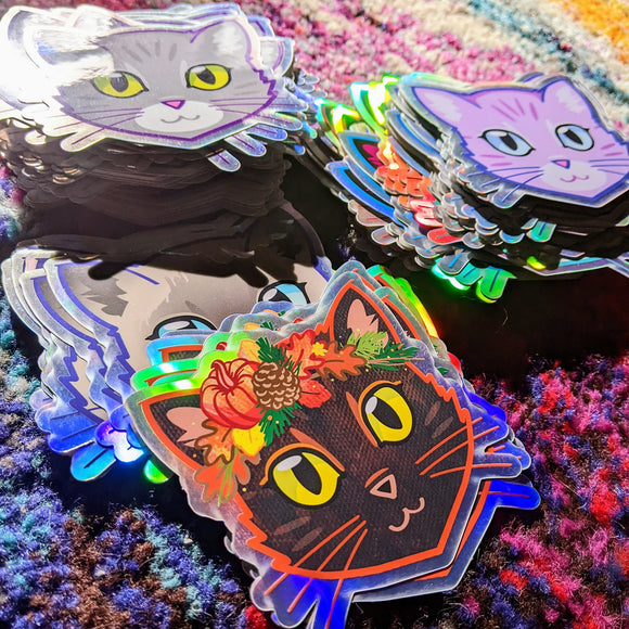 Holographic Cat Stickers