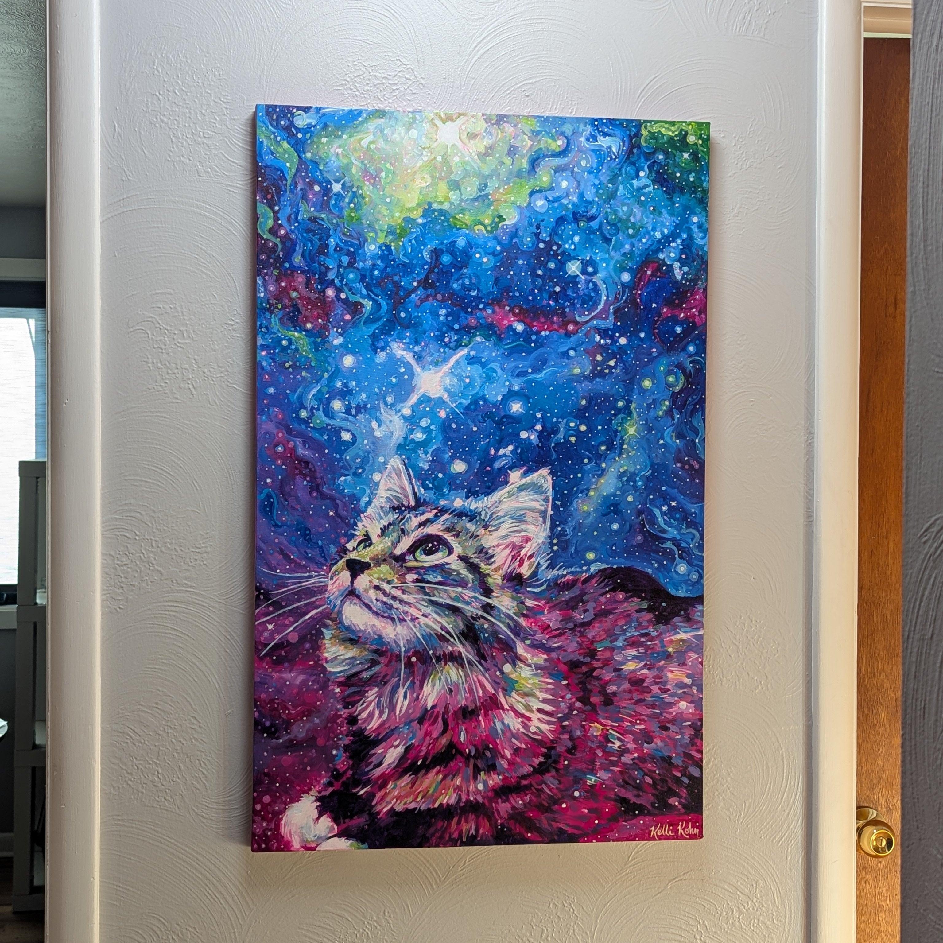 Wild Blue Galaxy - Original Painting 23 x 37
