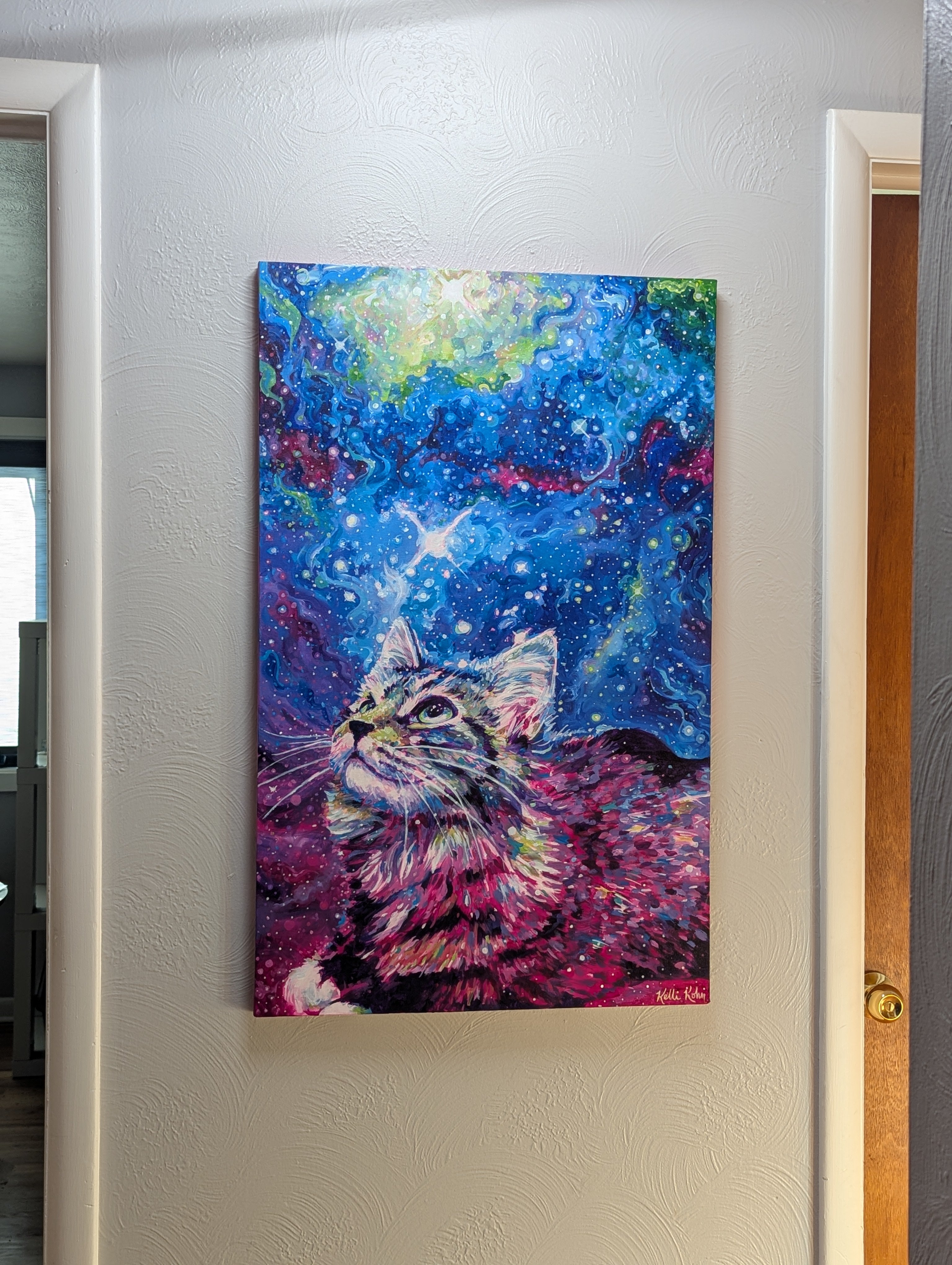 Wild Blue Galaxy - Original Painting 23 x 37