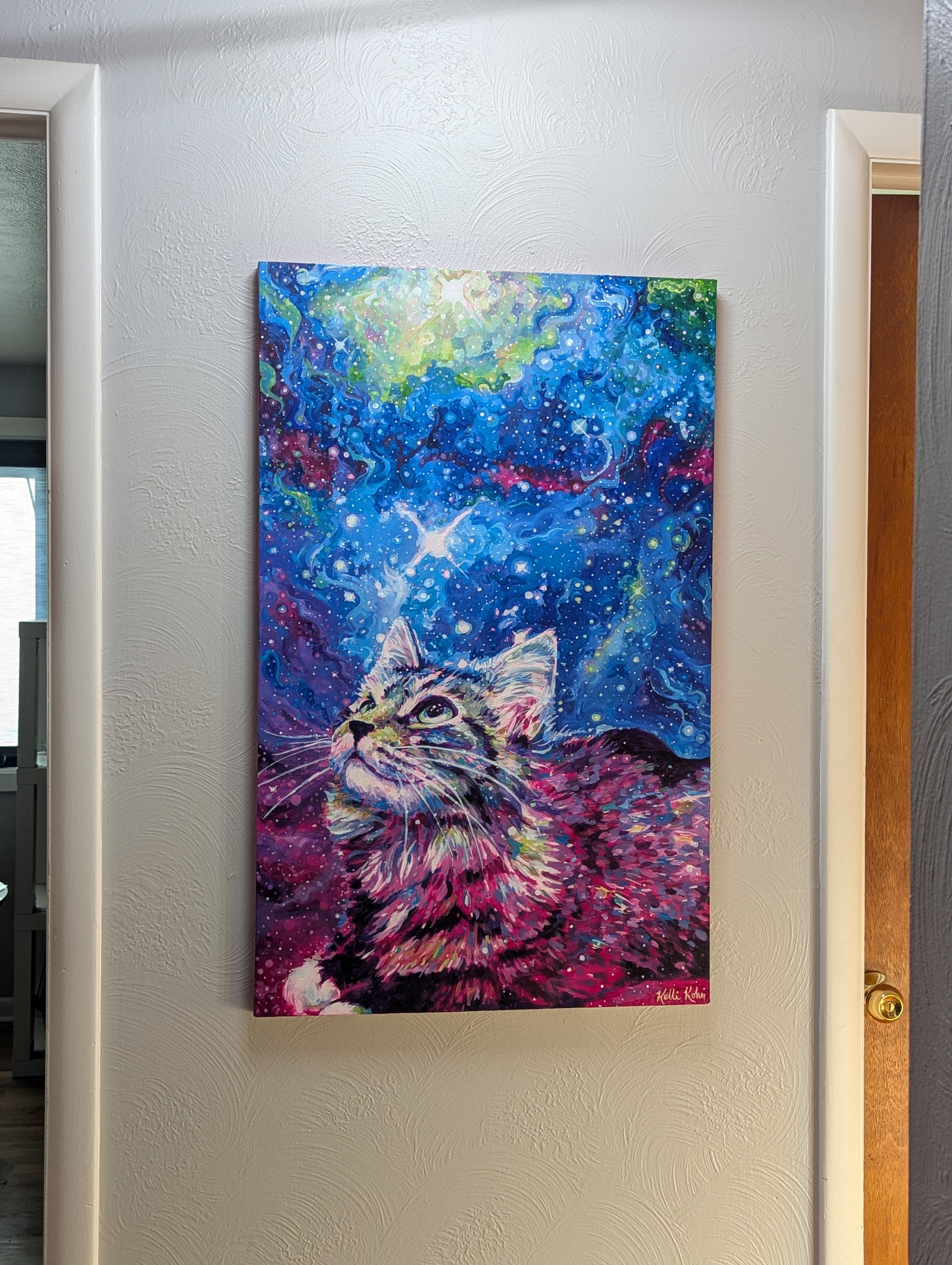 Wild Blue Galaxy - Original Painting 23 x 37