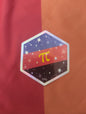 Starry Polyamory Pride Flag - Holographic Hexagon Sticker