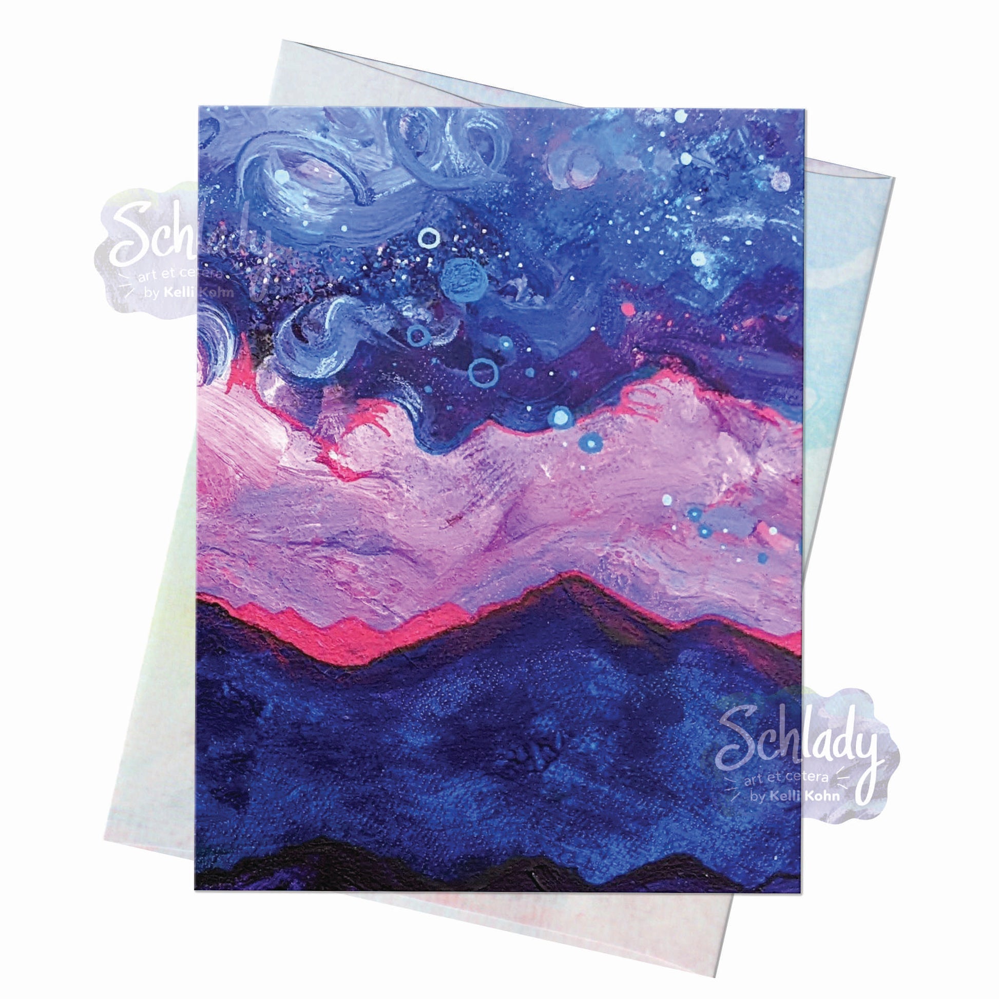 Bits of the Sky 3 Reflection - Blank Mountain Card