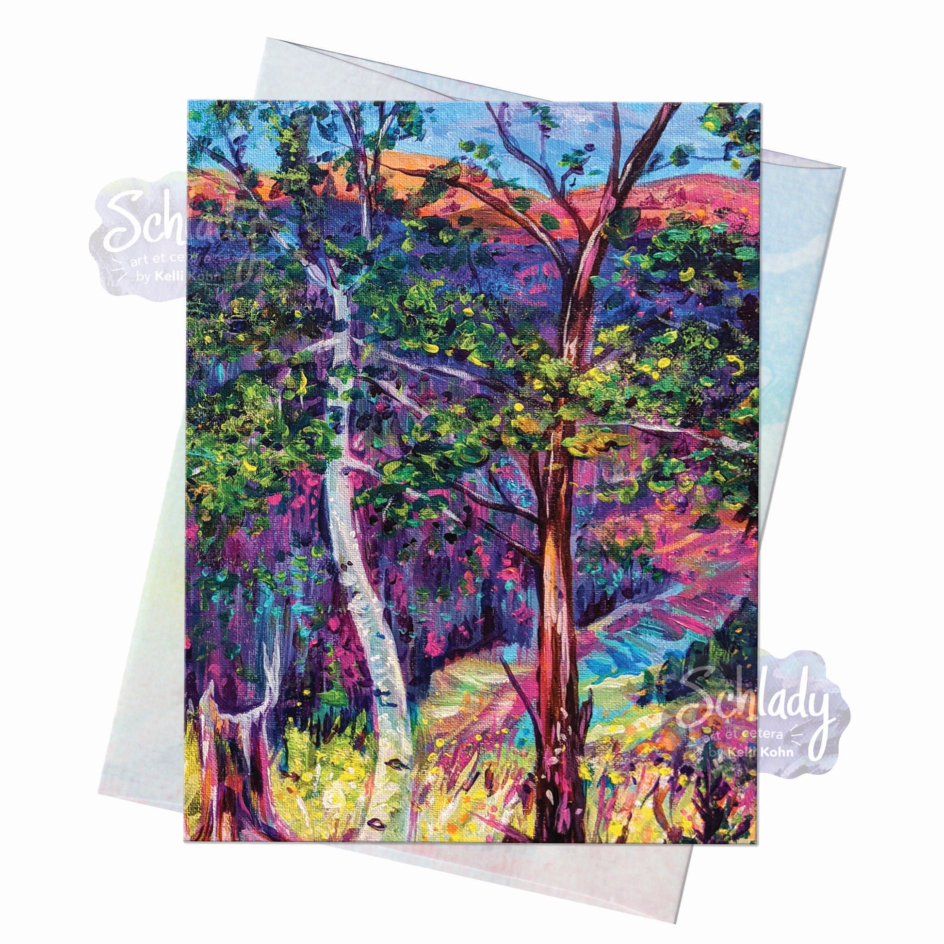 First Site Trees Reflection - Blank Mountain Card