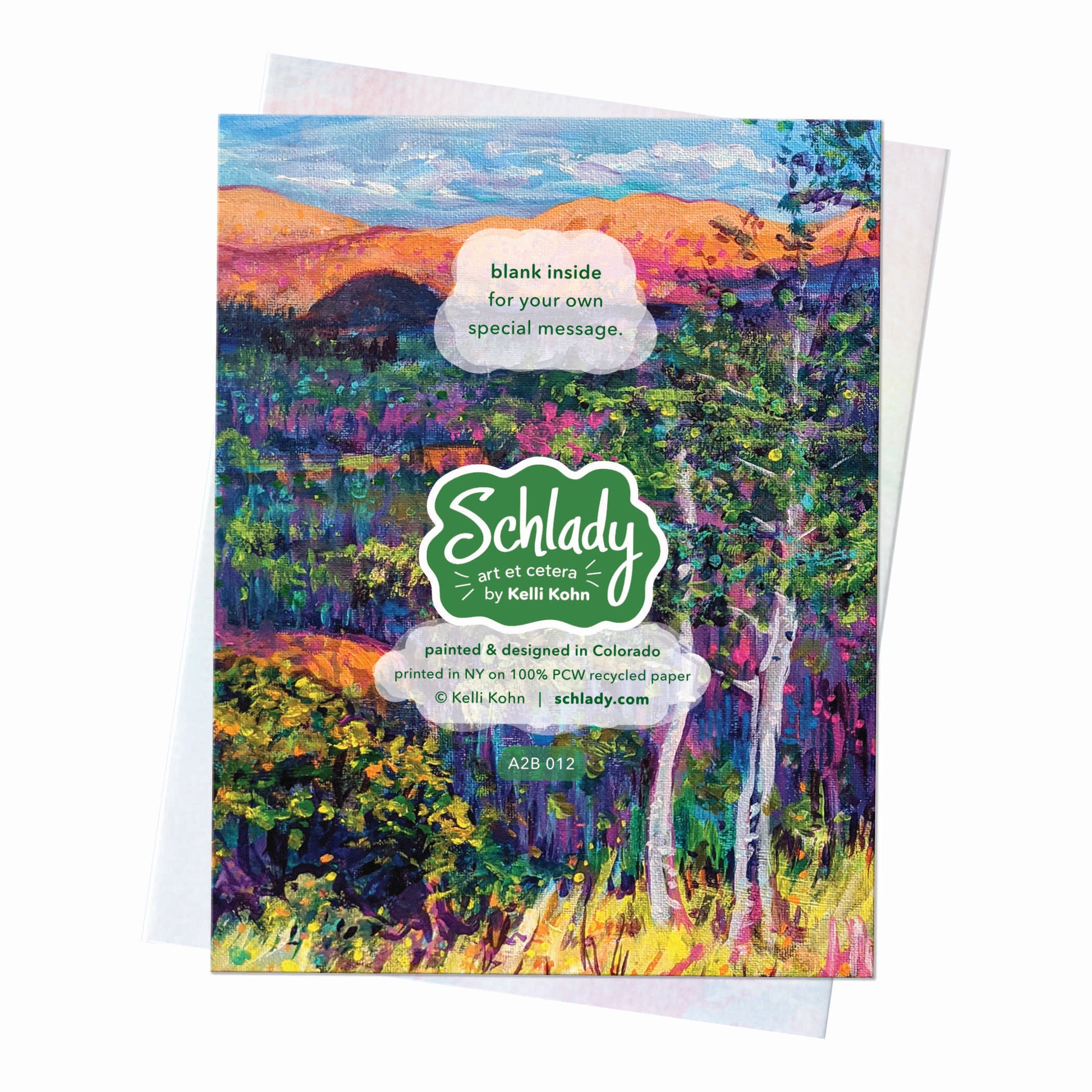 First Site Trees Reflection - Blank Mountain Card