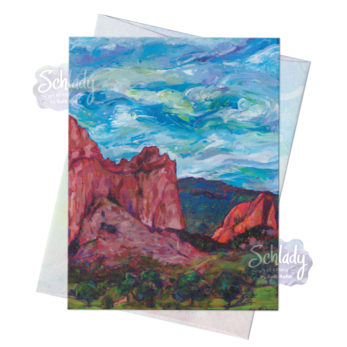 Clouds Over The Garden - Blank Mountain Card