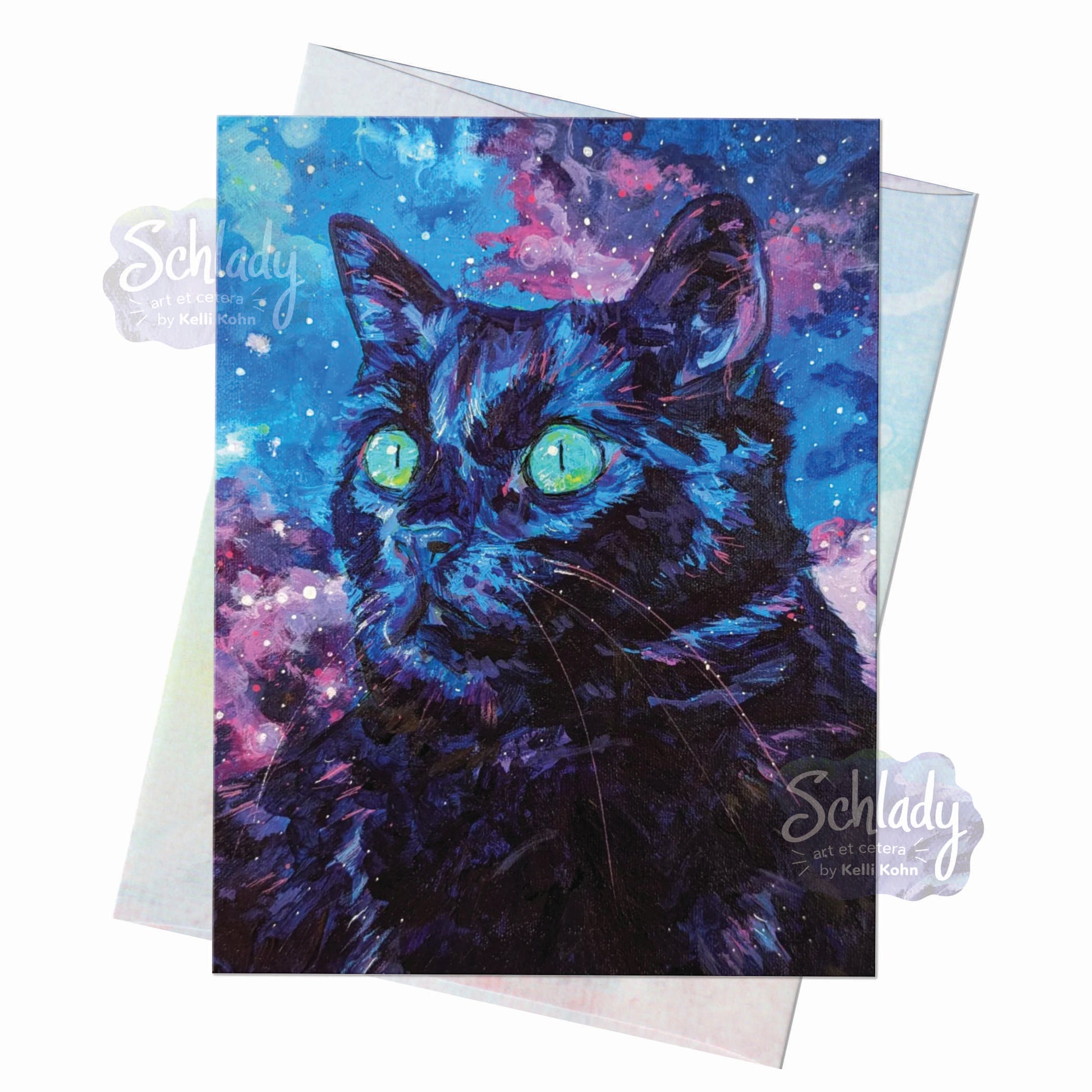 Wow Star Clouds - Blank Cat Card