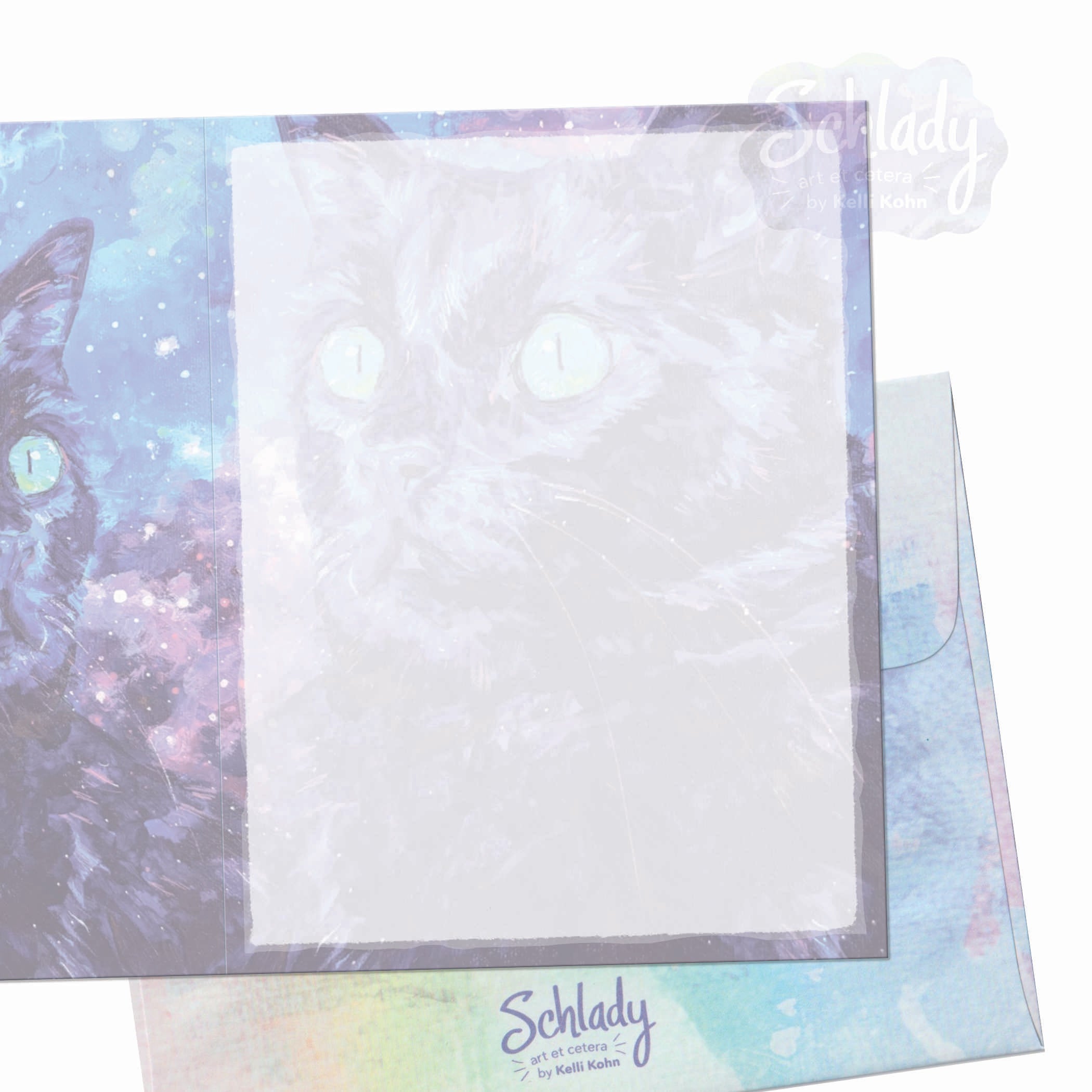 Wow Star Clouds - Blank Cat Card