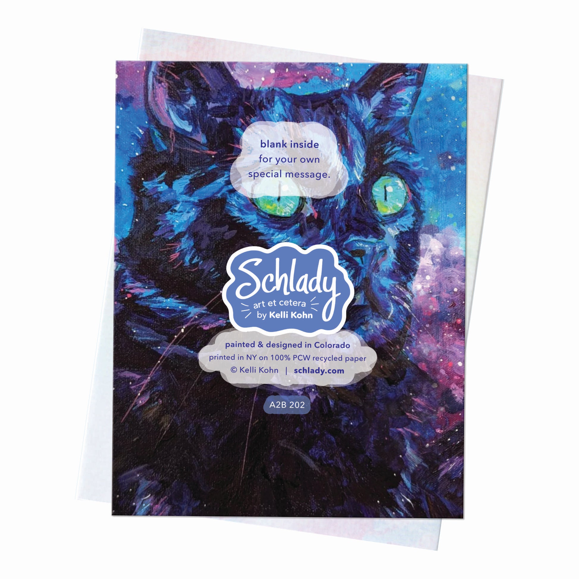 Wow Star Clouds - Blank Cat Card