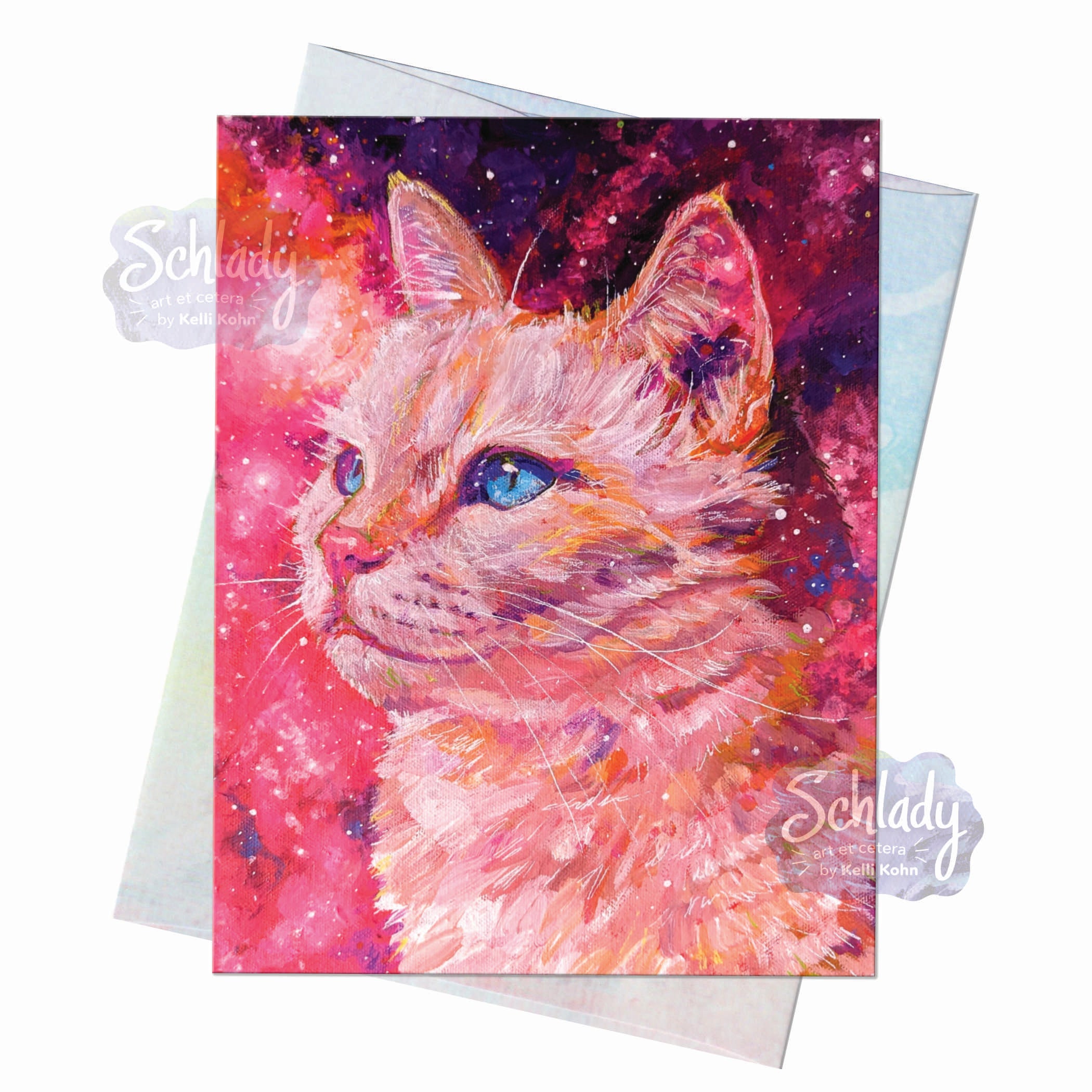 Magenta Wonder - Blank Cat Card