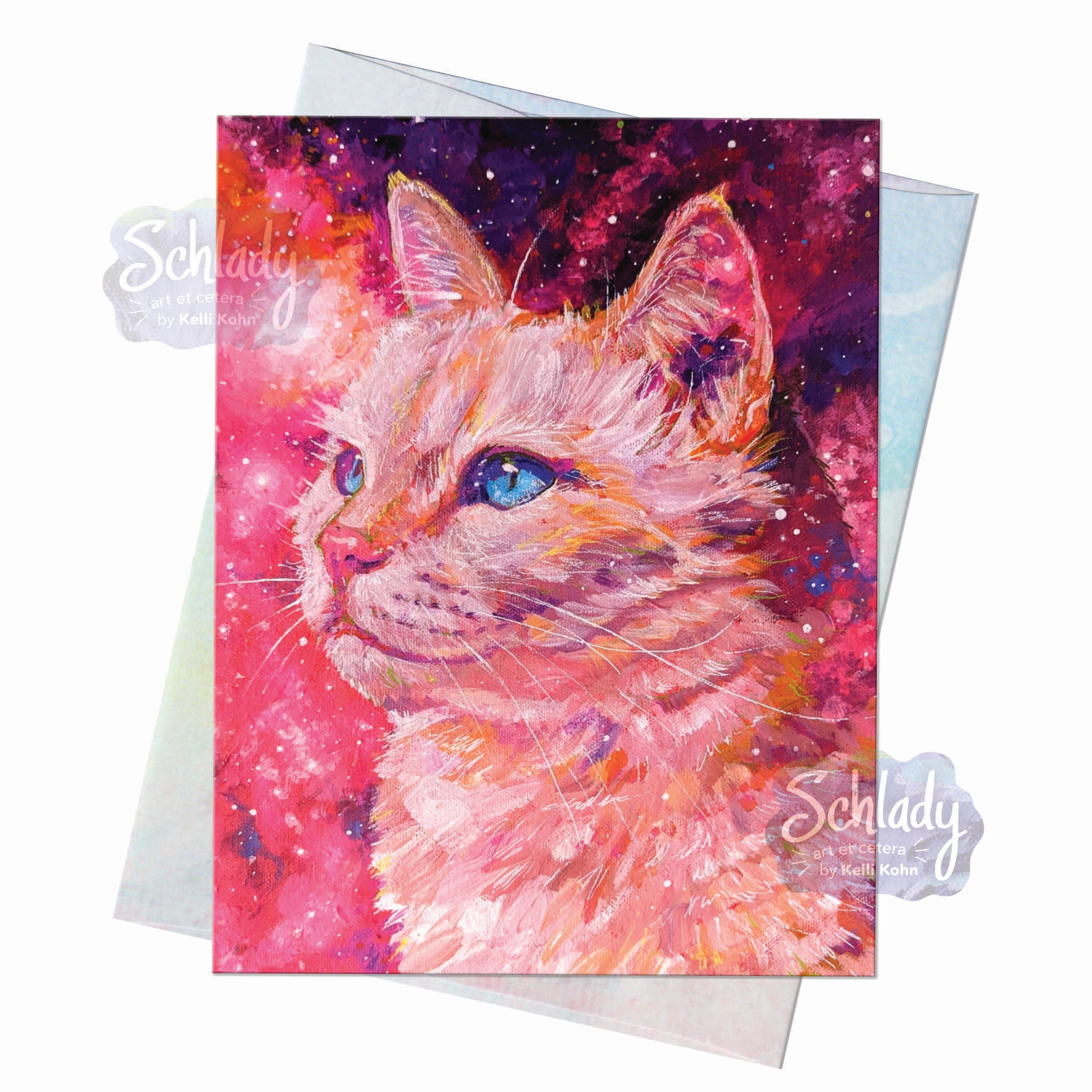 Magenta Wonder - Blank Cat Card