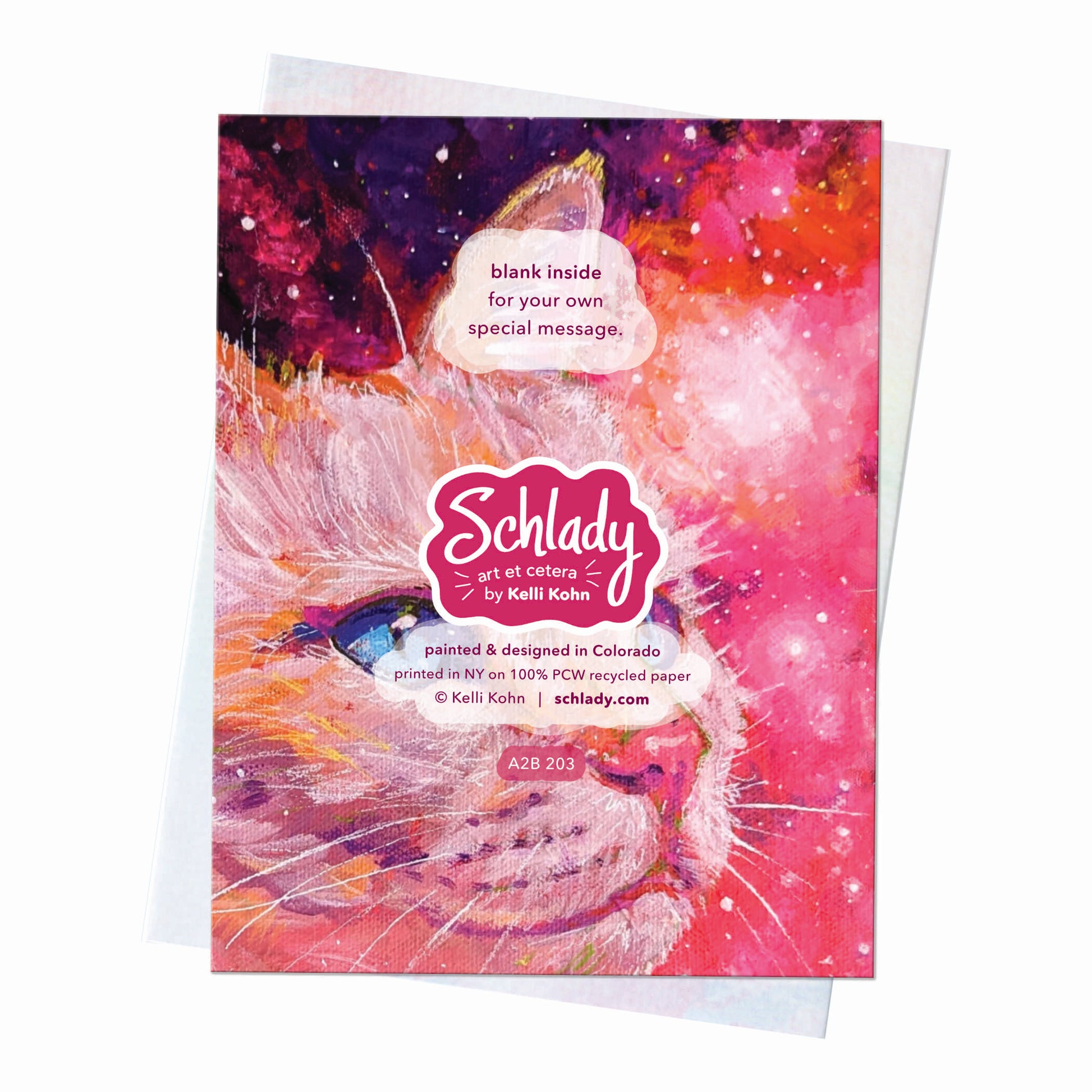 Magenta Wonder - Blank Cat Card