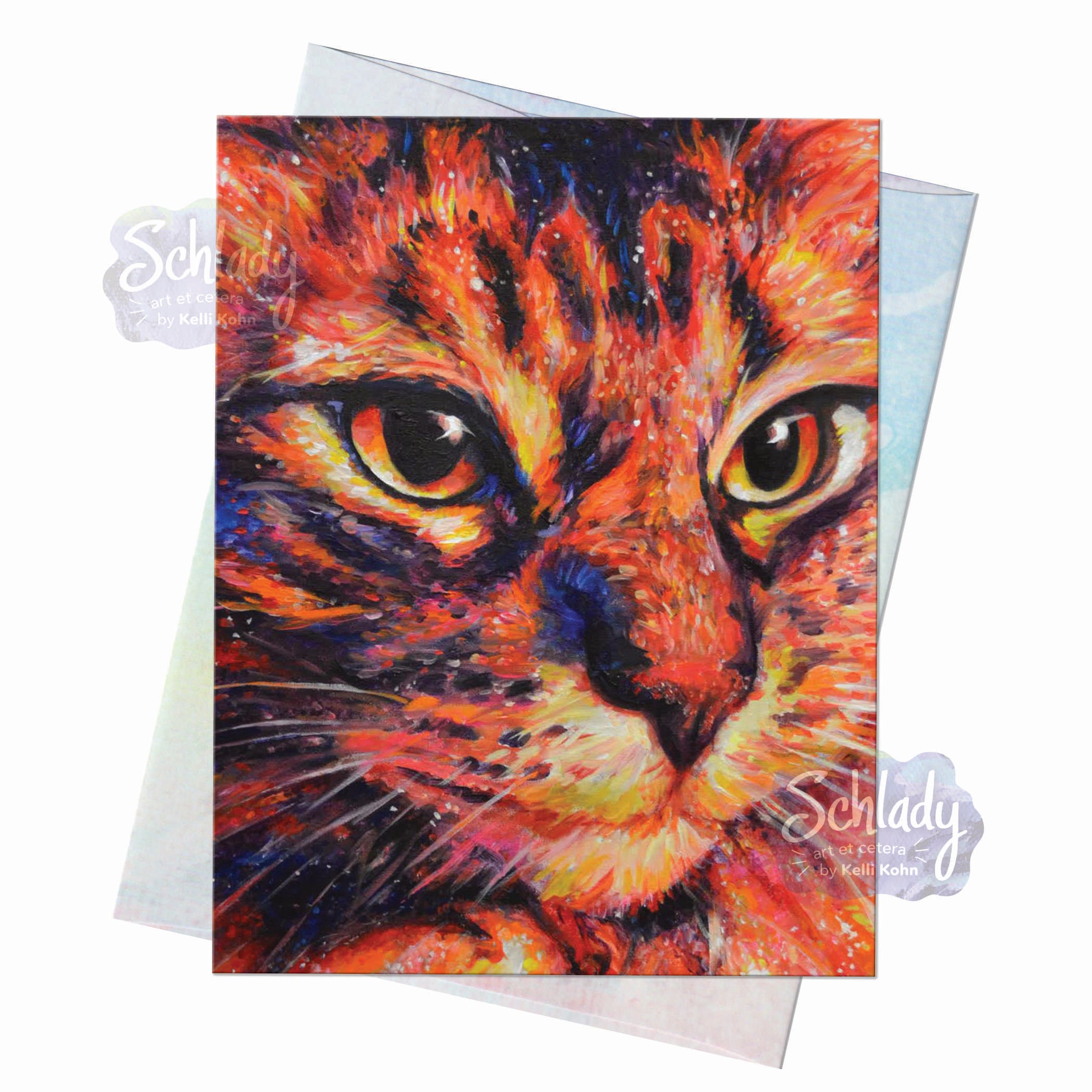 Galaxy Cat - Blank Cat Card