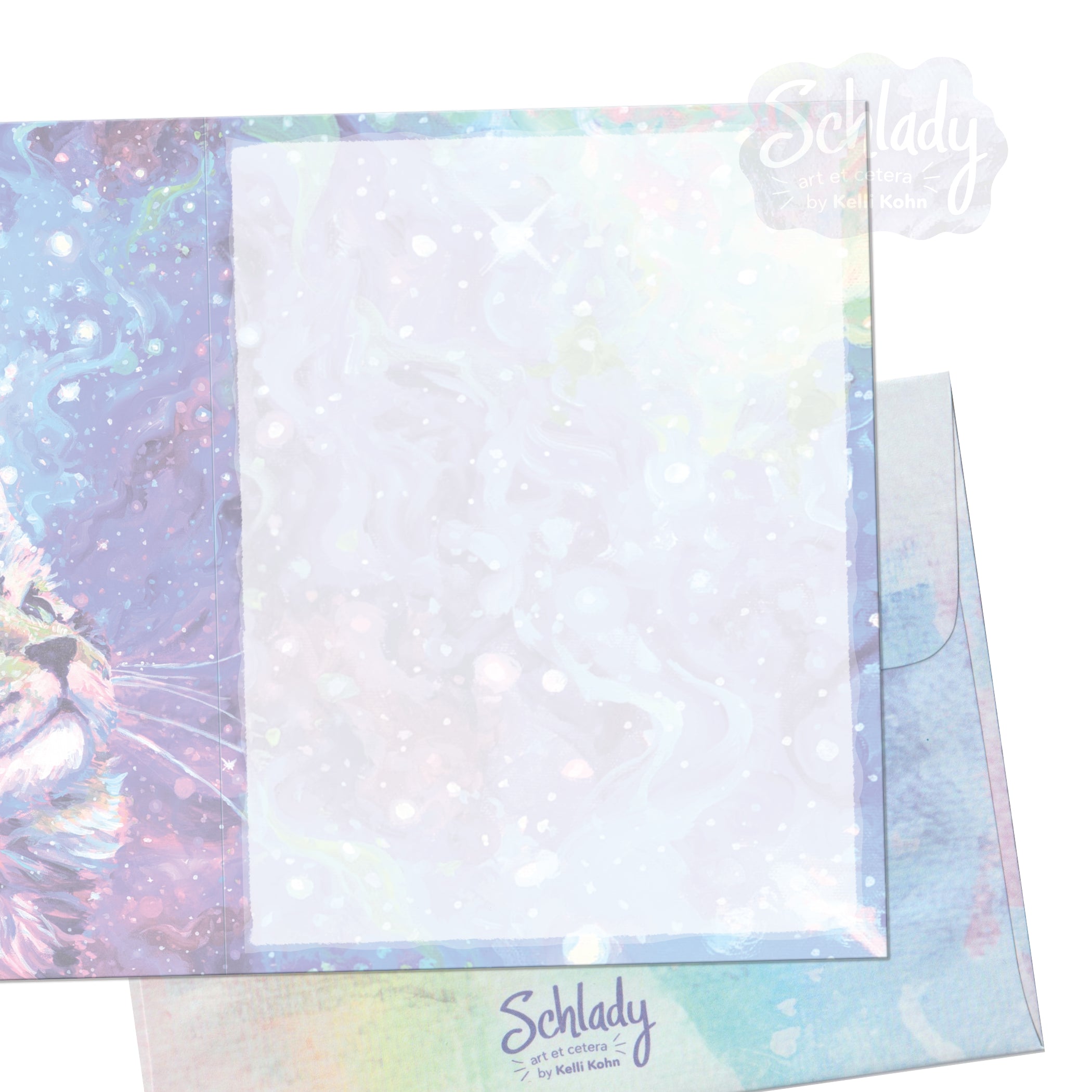 Wild Blue Galaxy - Blank Cat Card