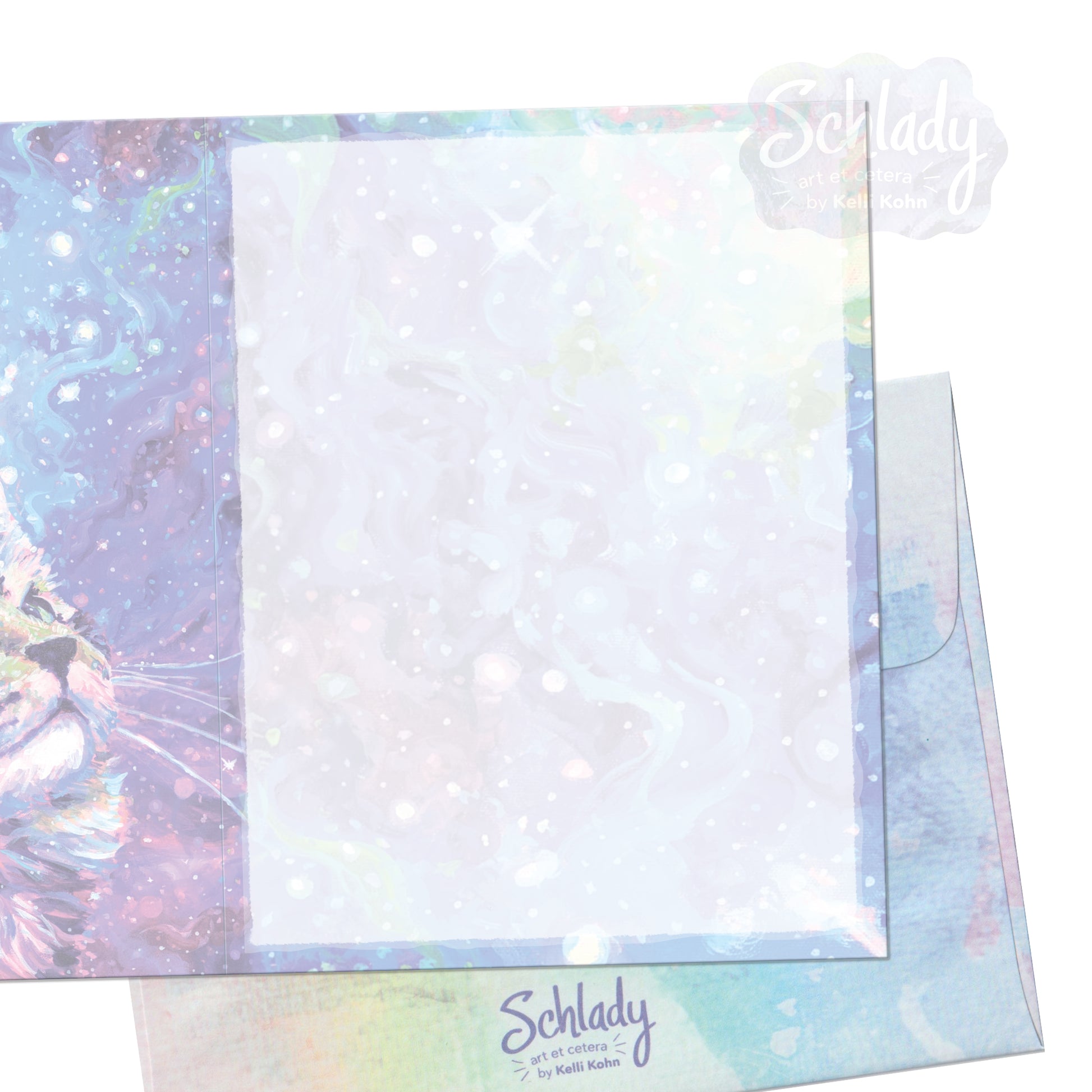 Wild Blue Galaxy - Blank Cat Card