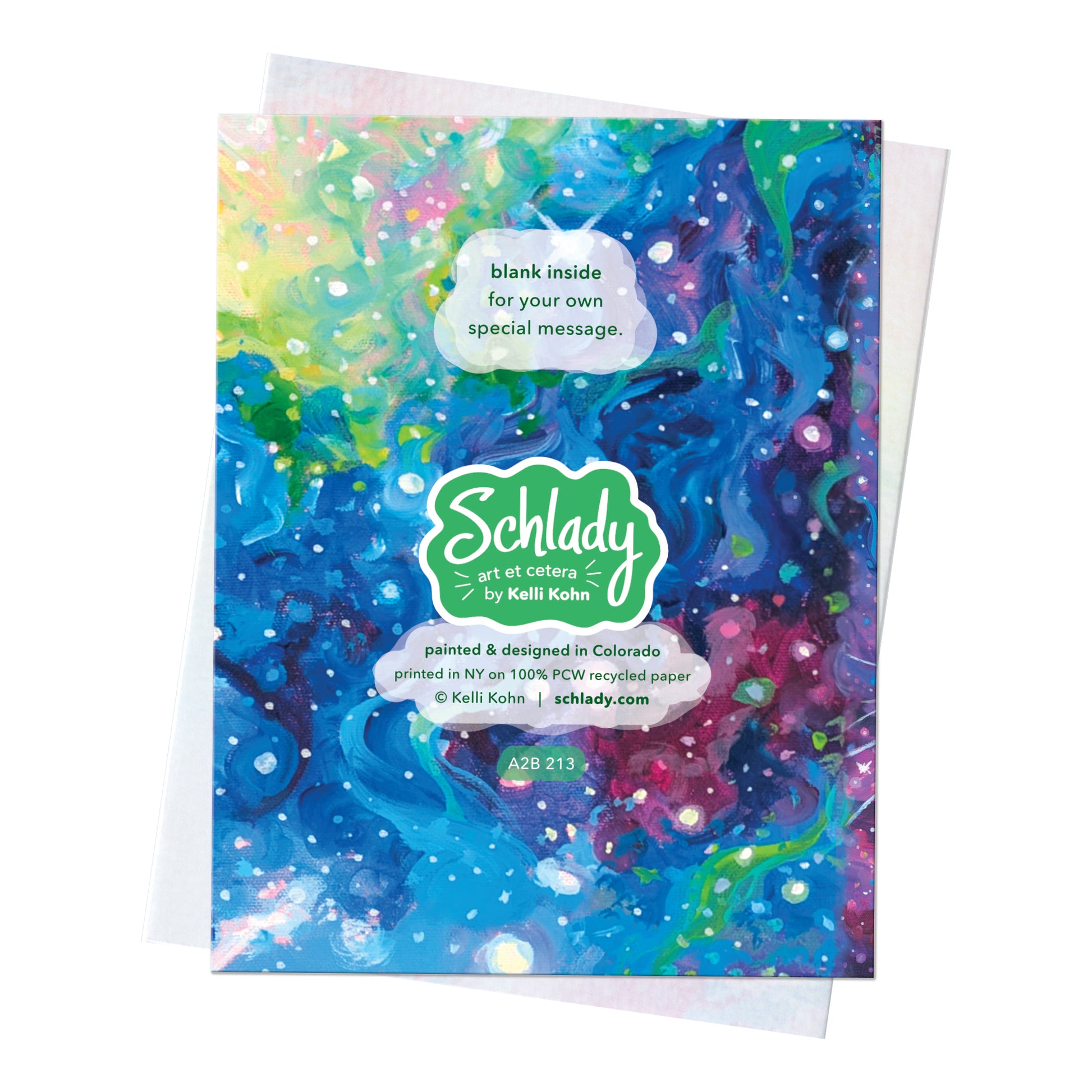 Wild Blue Galaxy - Blank Cat Card