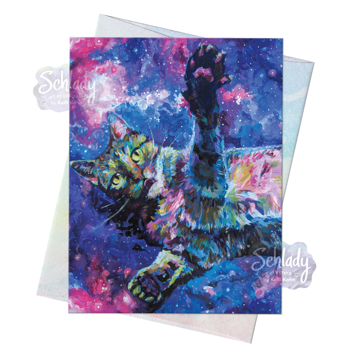 Reach For The Stars - Blank Cat Card