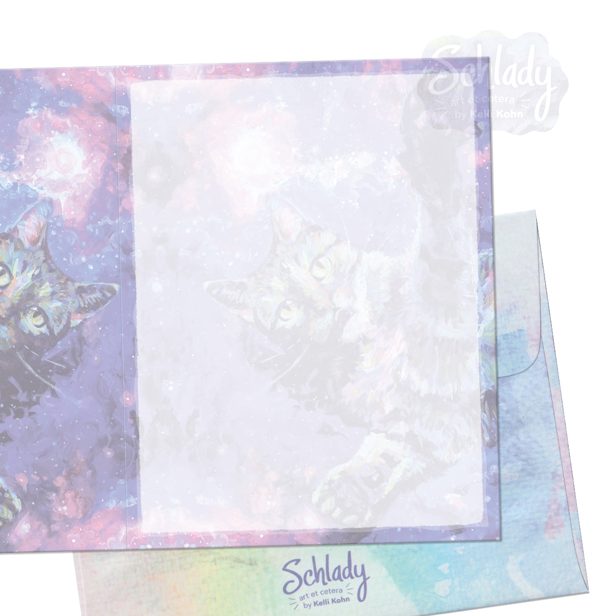 Reach For The Stars - Blank Cat Card