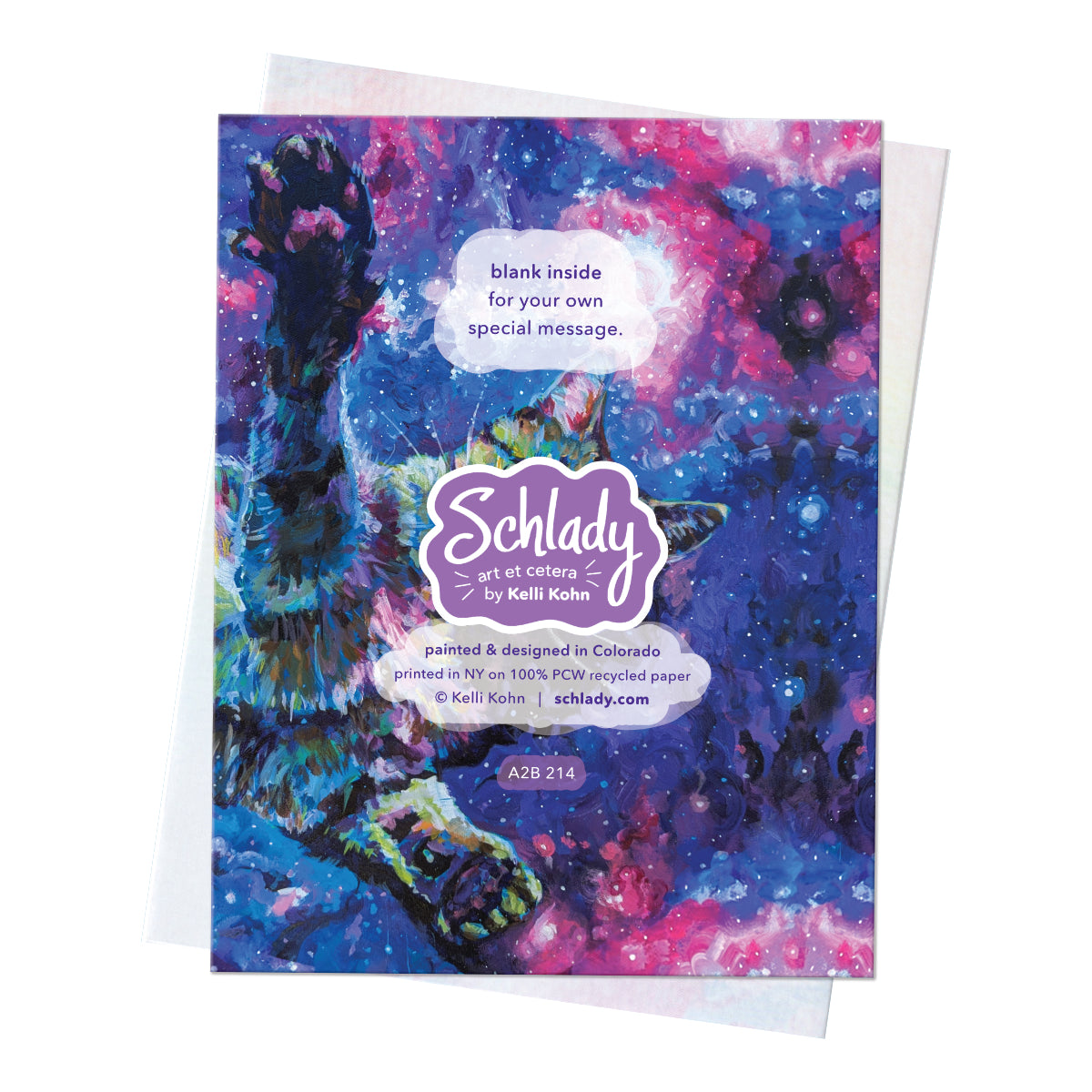 Reach For The Stars - Blank Cat Card