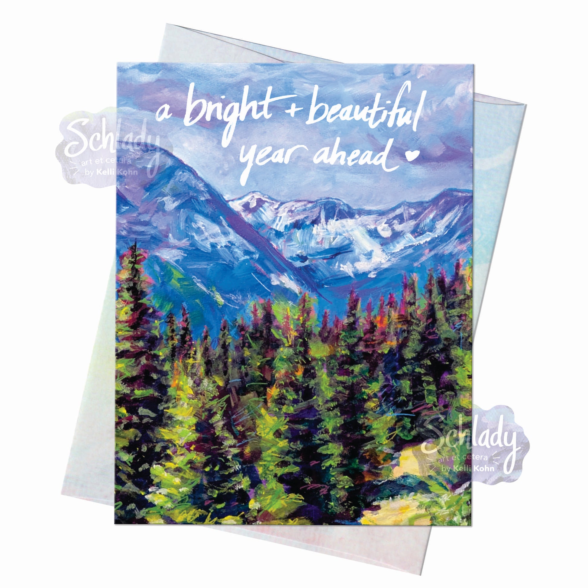 A Bright & Beautiful Year Ahead - Mountain Birthday Card