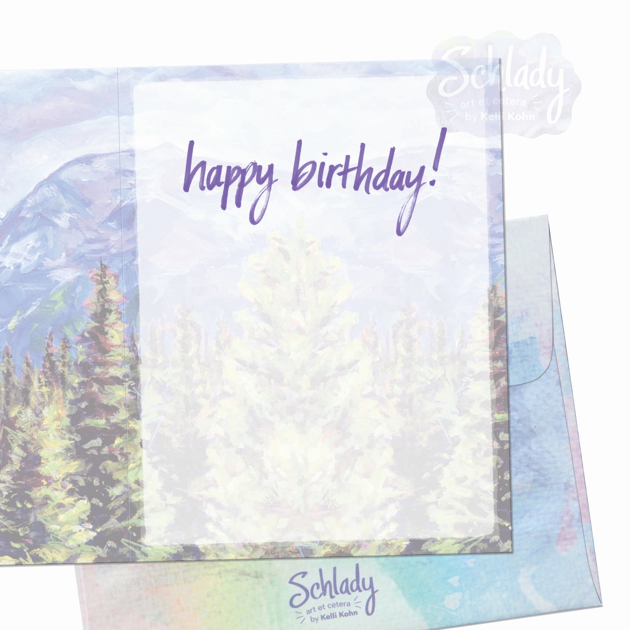 A Bright & Beautiful Year Ahead - Mountain Birthday Card