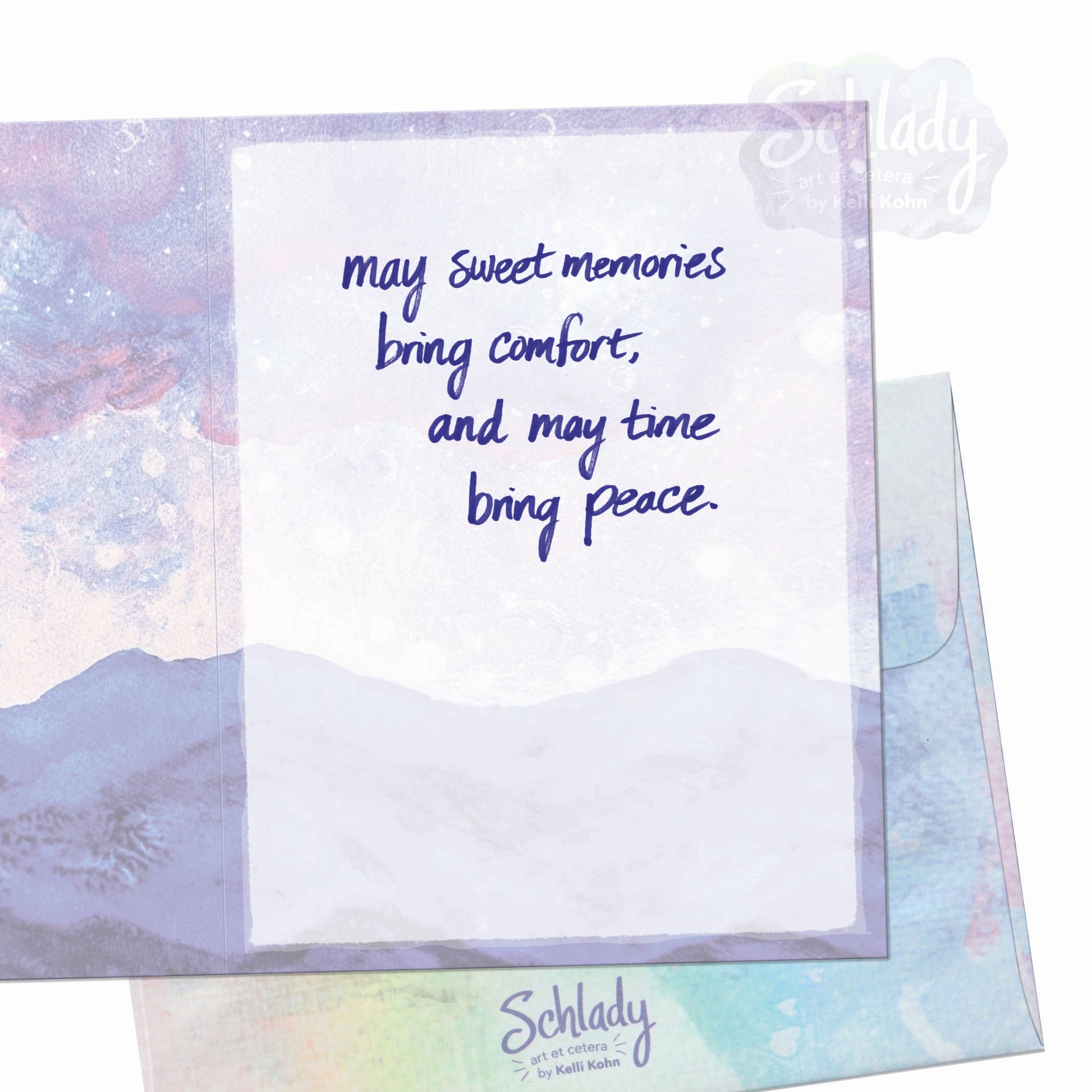 Thinking of You, Comfort & Peace - Mountain Sympathy Card