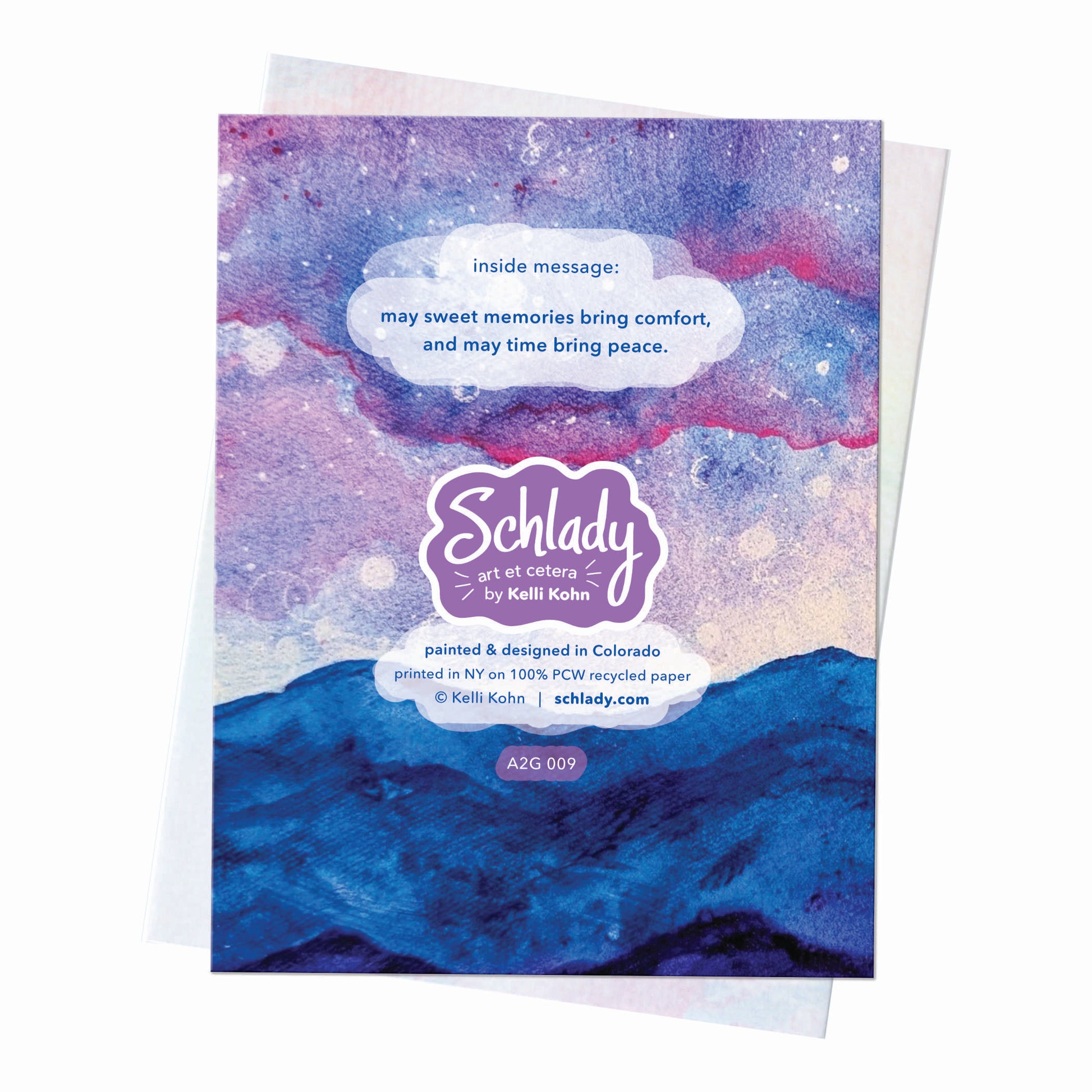 Thinking of You, Comfort & Peace - Mountain Sympathy Card