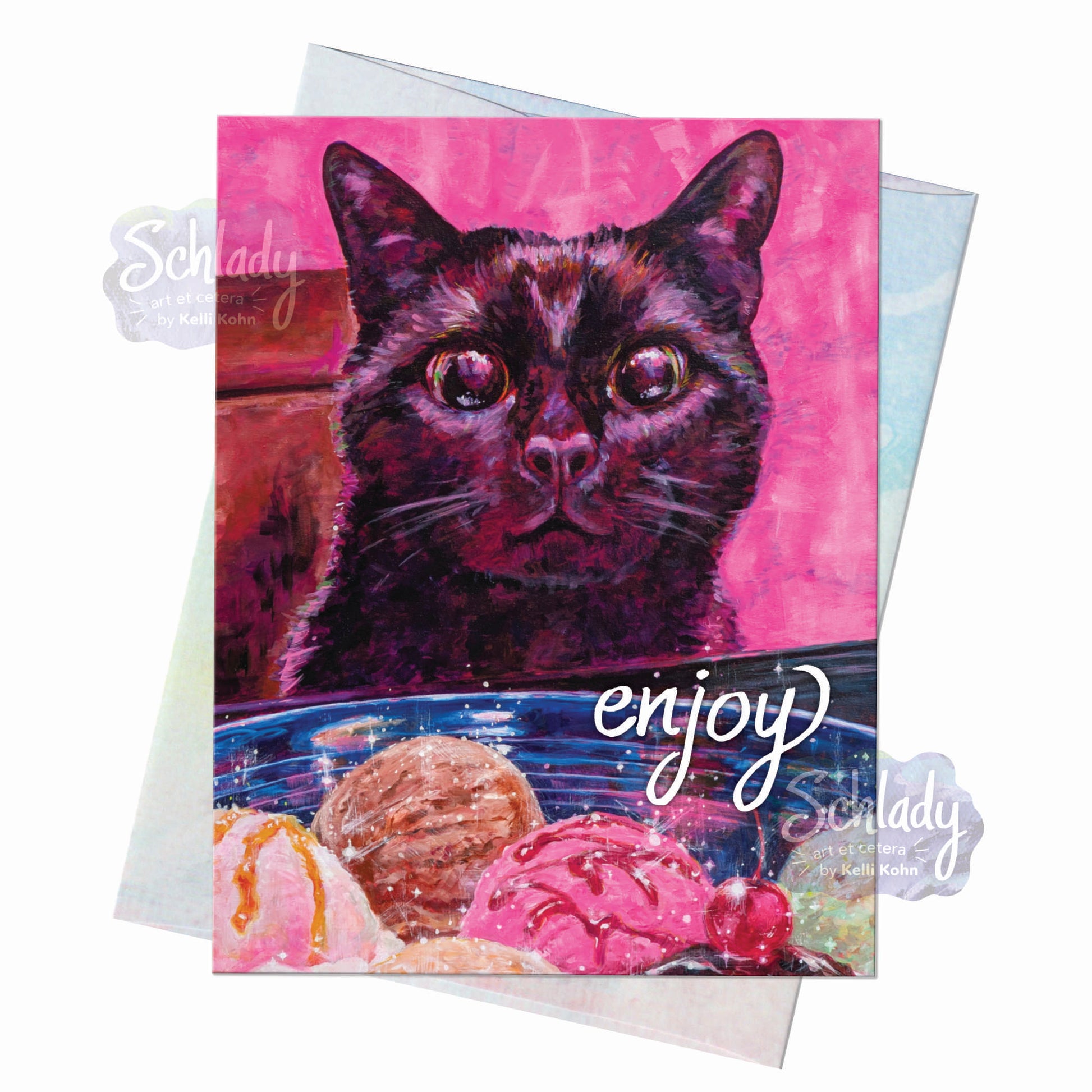Enjoy the Best of Everything - Cat Celebration Card