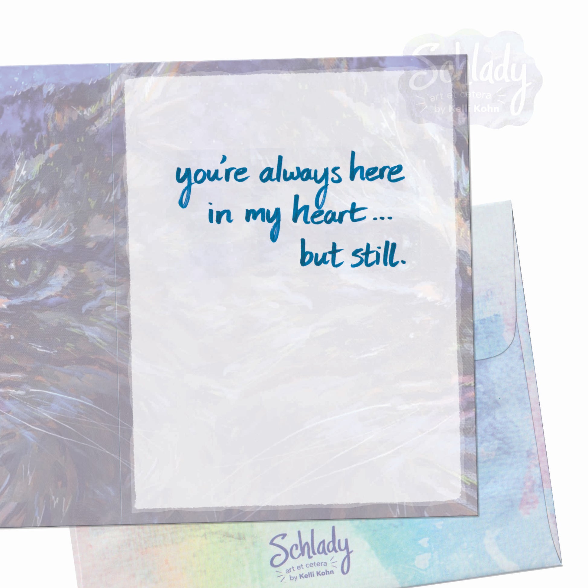 Miss You In My Heart - Cat Friendship Card