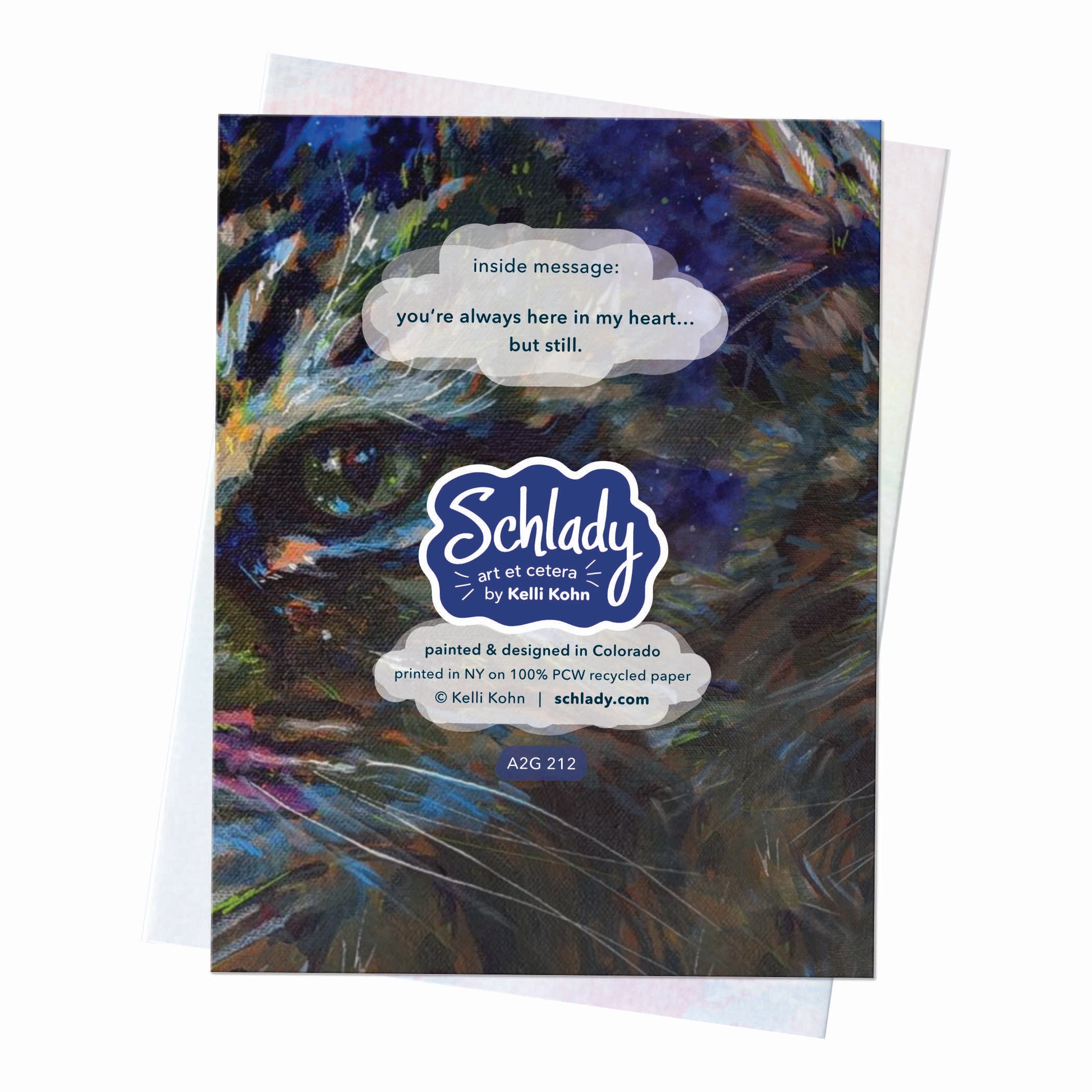 Miss You In My Heart - Cat Friendship Card