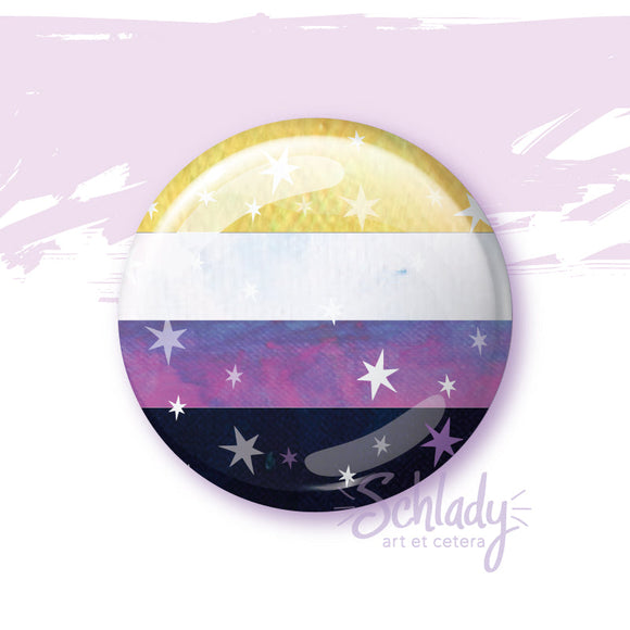 Starry Nonbinary Pride Flag - Magnet