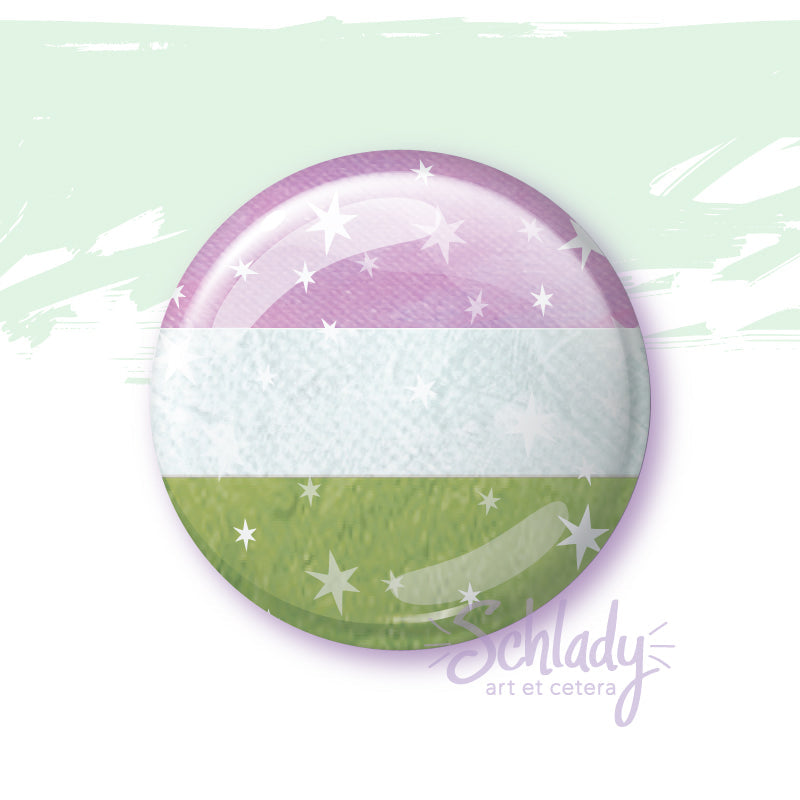 Starry Genderqueer Pride Flag - Magnet