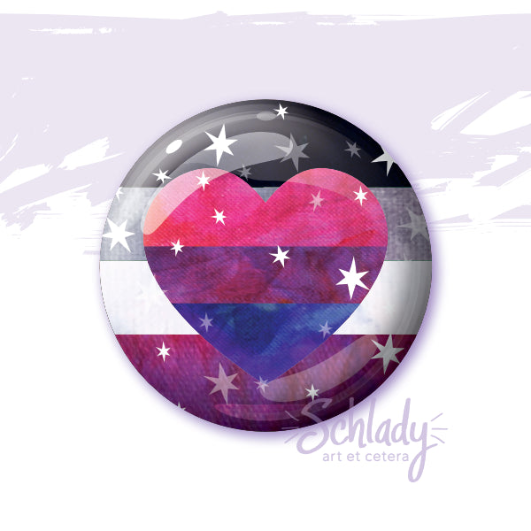 Starry Biromantic Ace Pride Flag - Button Pin