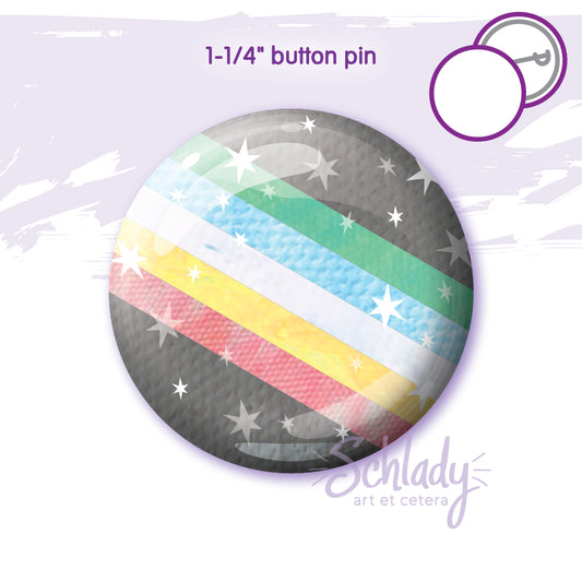 Starry Disability Pride Flag - Button Pin