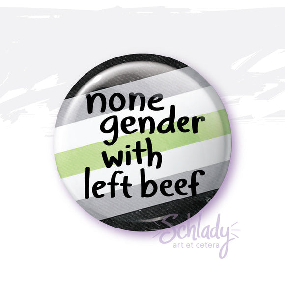 None Gender with Left Beef - Agender Pride Magnet
